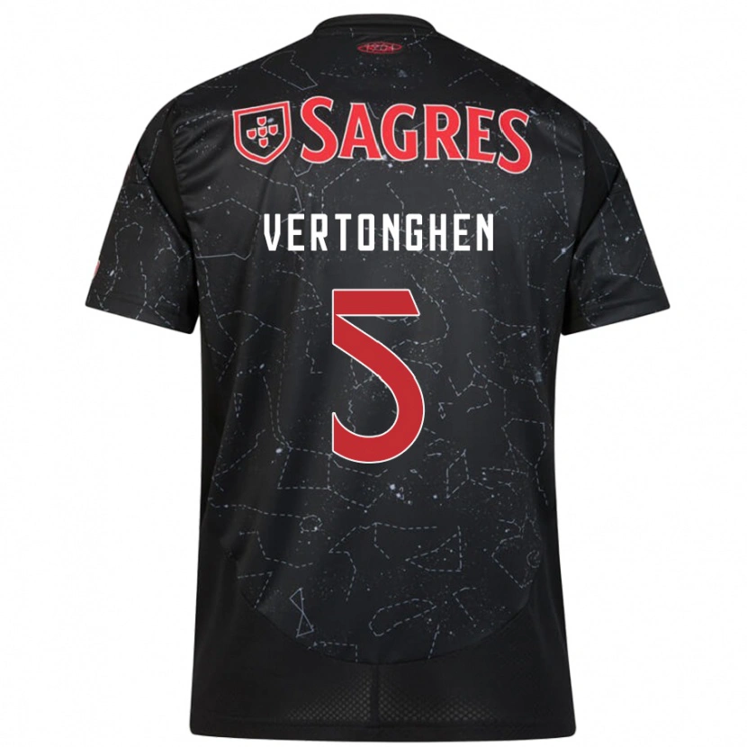 Danxen Niño Camiseta Jan Vertonghen #5 Negro Rojo 2ª Equipación 2024/25 La Camisa