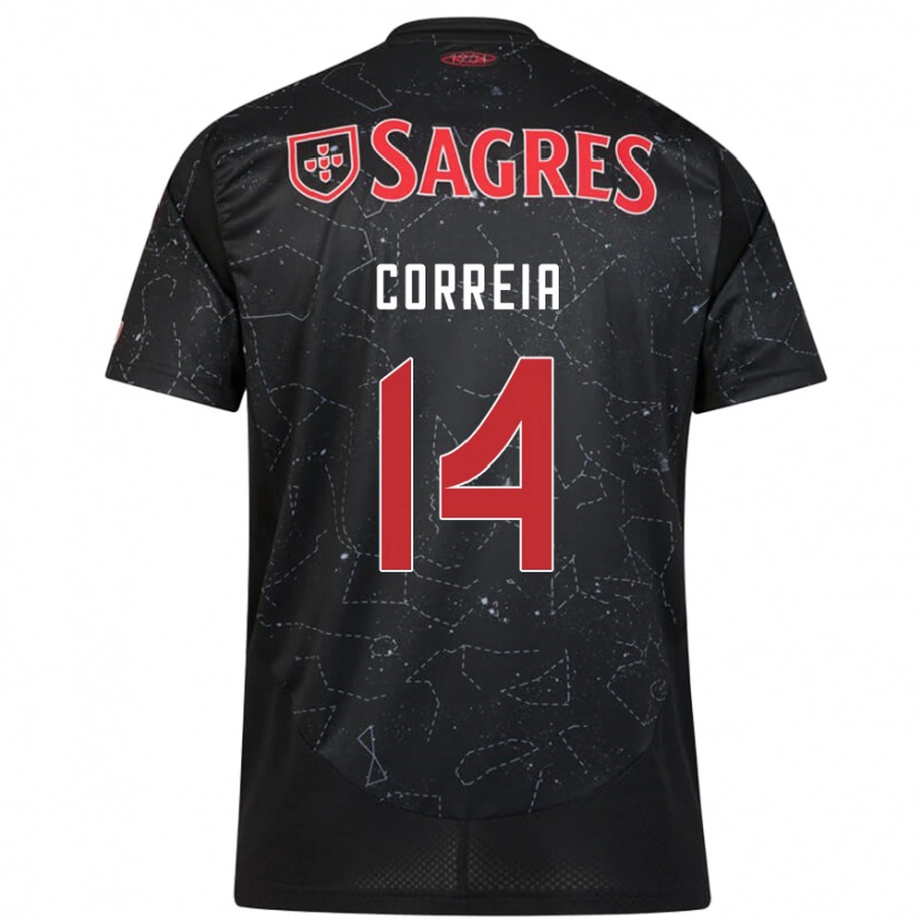 Danxen Niño Camiseta Carolina Correia #14 Negro Rojo 2ª Equipación 2024/25 La Camisa
