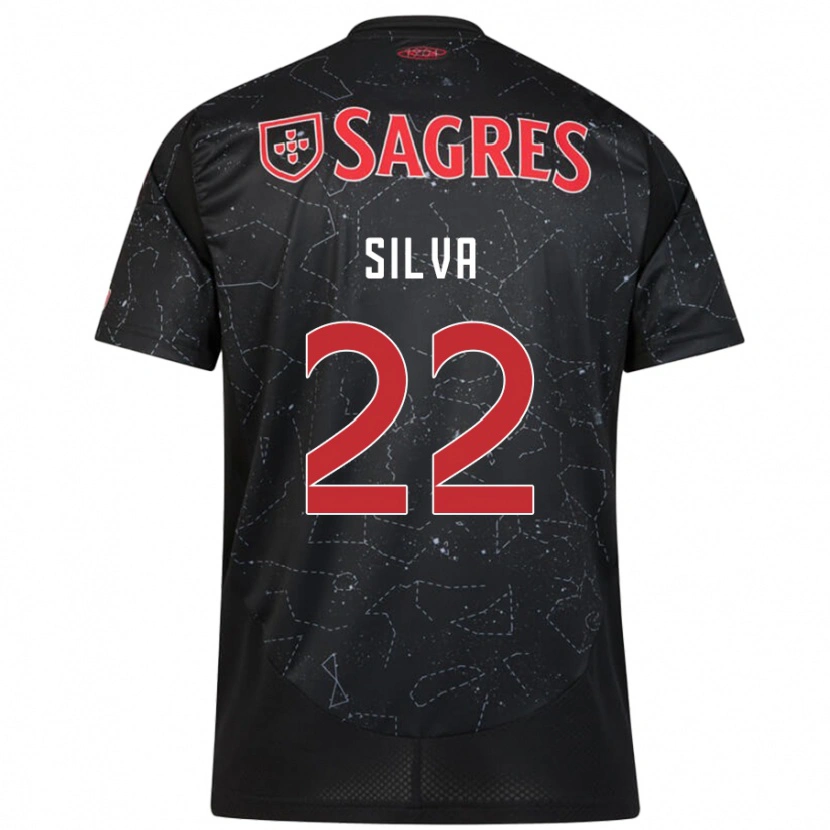 Danxen Niño Camiseta Amelia Silva #22 Negro Rojo 2ª Equipación 2024/25 La Camisa