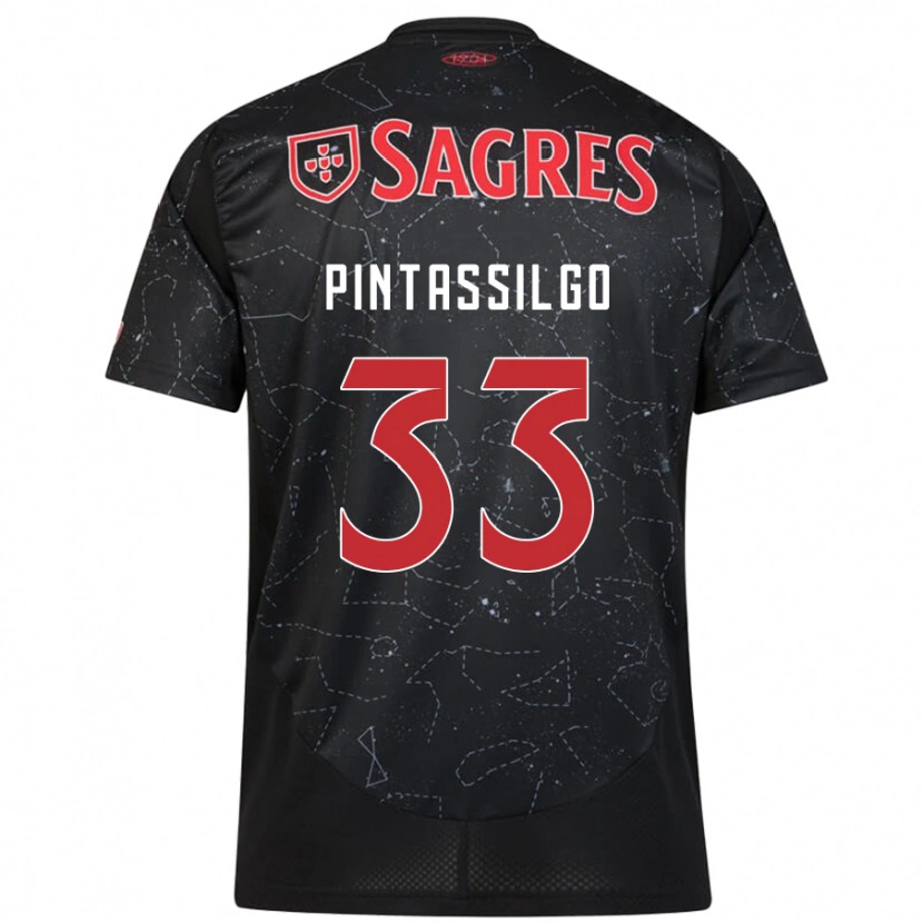 Danxen Niño Camiseta Lara Pintassilgo #33 Negro Rojo 2ª Equipación 2024/25 La Camisa