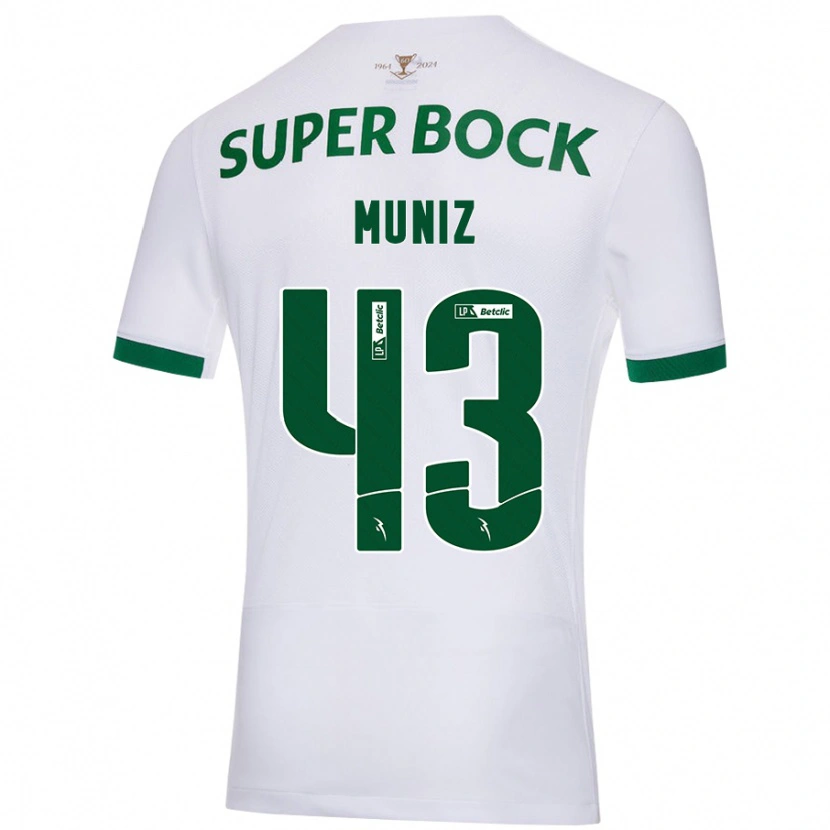 Danxen Niño Camiseta João Muniz #43 Blanco Verde 2ª Equipación 2024/25 La Camisa