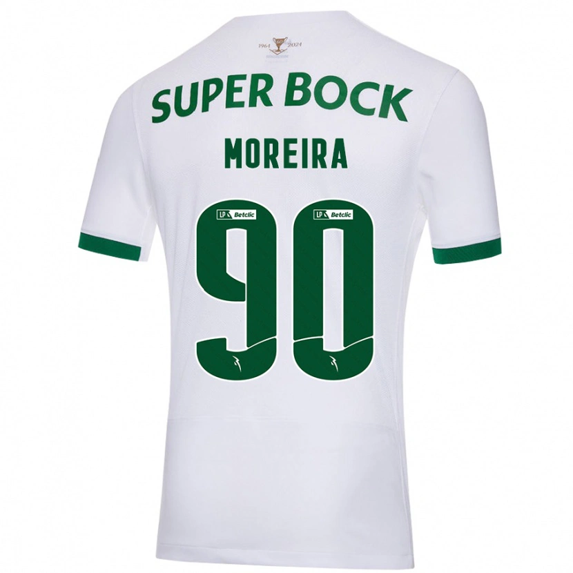 Danxen Niño Camiseta Afonso Moreira #90 Blanco Verde 2ª Equipación 2024/25 La Camisa