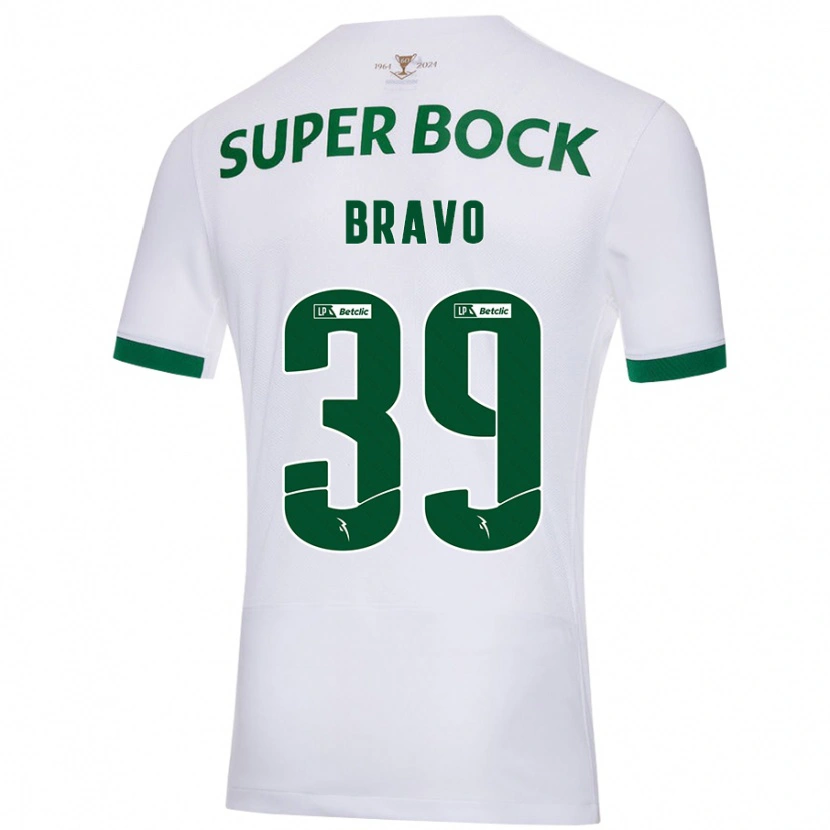 Danxen Niño Camiseta Bravo #39 Blanco Verde 2ª Equipación 2024/25 La Camisa
