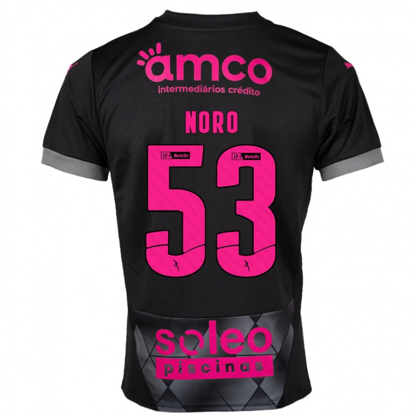 Danxen Niño Camiseta Jonatás Noro #53 Negro Rosa 2ª Equipación 2024/25 La Camisa