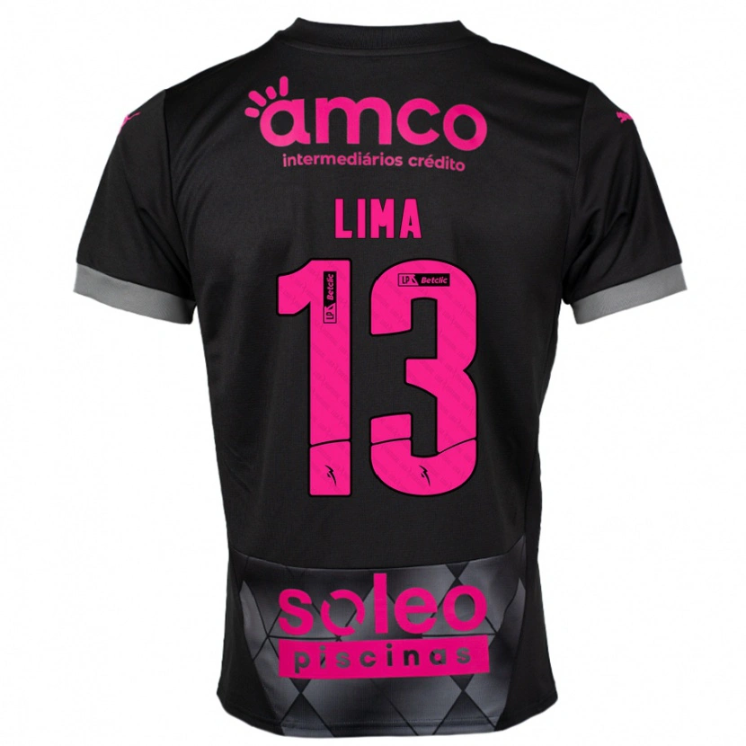 Danxen Niño Camiseta Aline Lima #13 Negro Rosa 2ª Equipación 2024/25 La Camisa