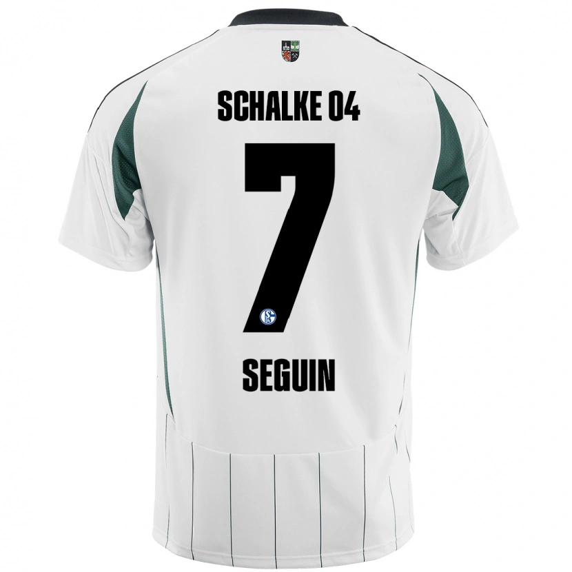 Danxen Niño Camiseta Paul Seguin #7 Blanco Verde 2ª Equipación 2024/25 La Camisa