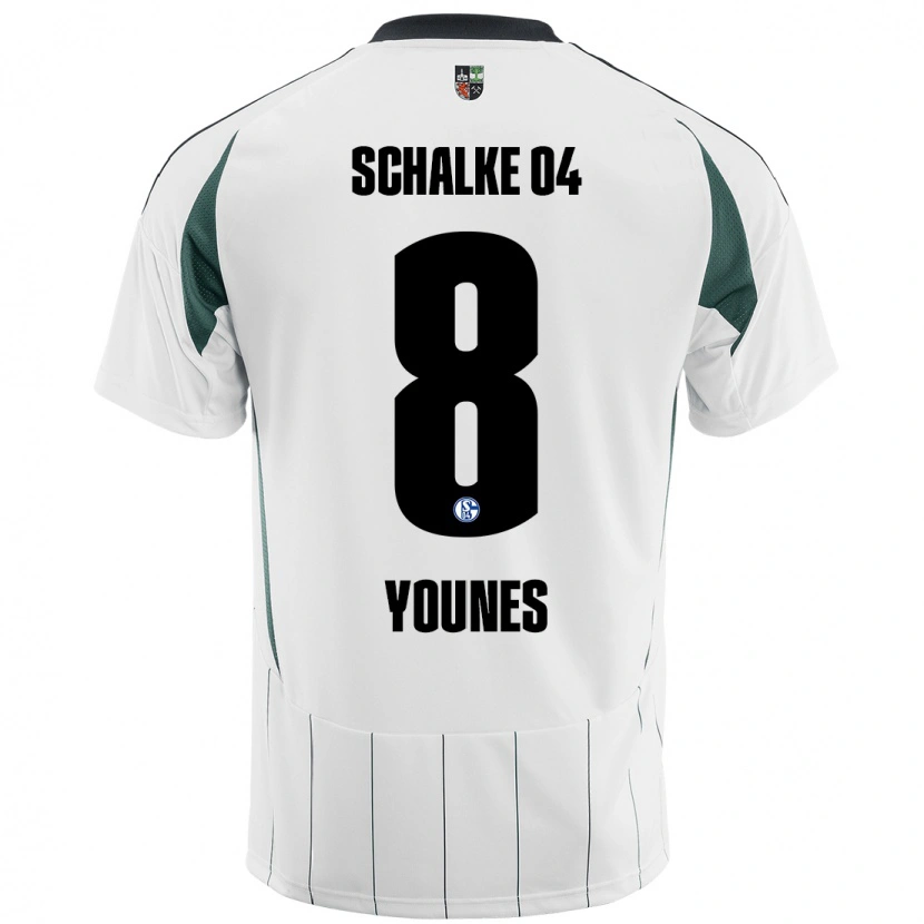Danxen Niño Camiseta Amin Younes #8 Blanco Verde 2ª Equipación 2024/25 La Camisa