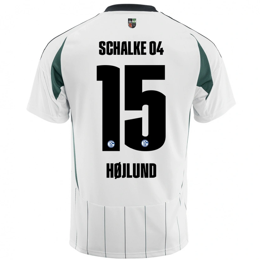 Danxen Niño Camiseta Emil Højlund #15 Blanco Verde 2ª Equipación 2024/25 La Camisa