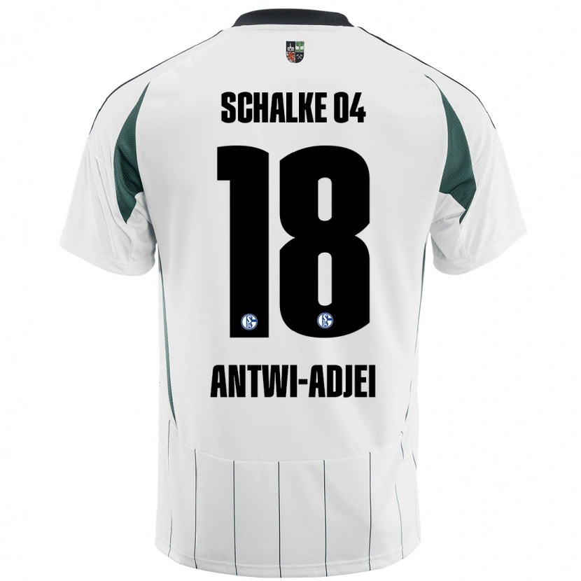 Danxen Niño Camiseta Christopher Antwi-Adjei #18 Blanco Verde 2ª Equipación 2024/25 La Camisa