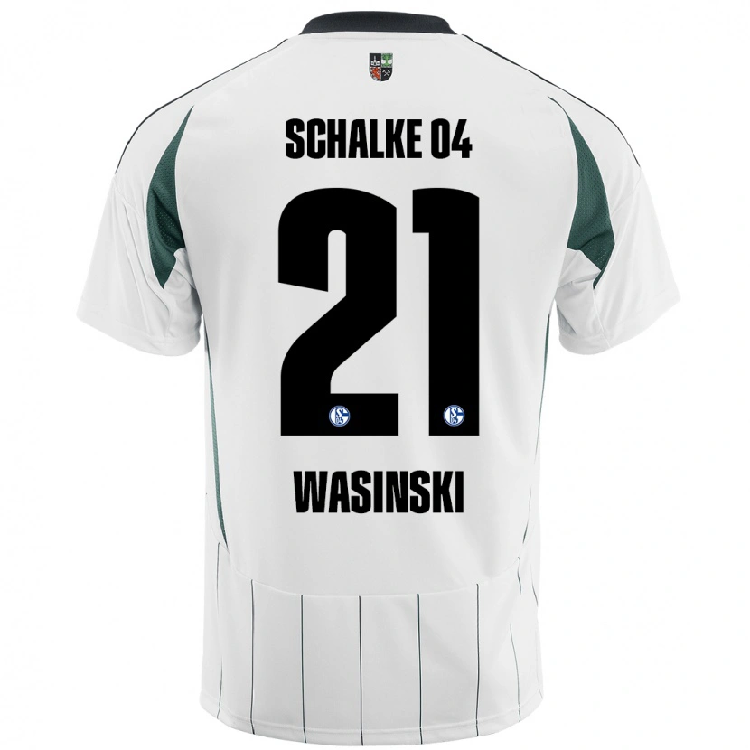 Danxen Niño Camiseta Martin Wasinski #21 Blanco Verde 2ª Equipación 2024/25 La Camisa