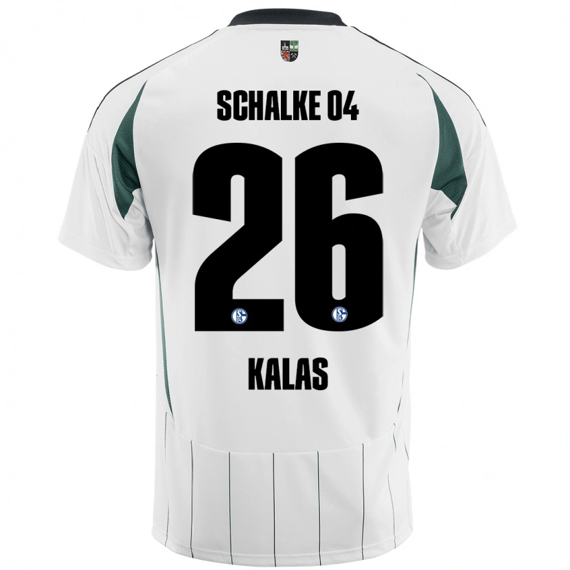 Danxen Niño Camiseta Tomas Kalas #26 Blanco Verde 2ª Equipación 2024/25 La Camisa