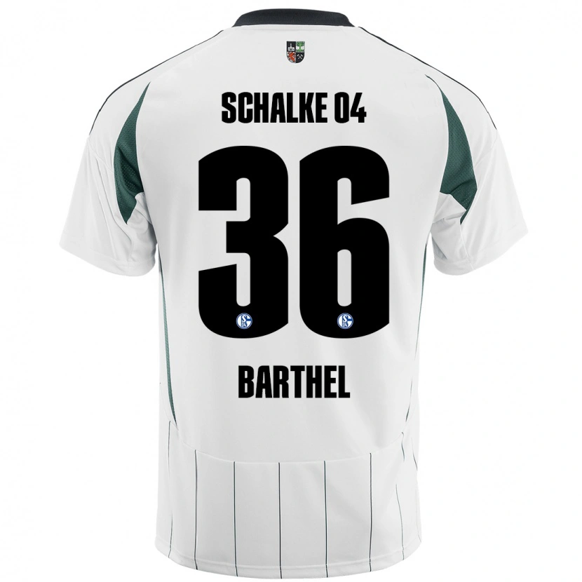 Danxen Niño Camiseta Niklas Barthel #36 Blanco Verde 2ª Equipación 2024/25 La Camisa