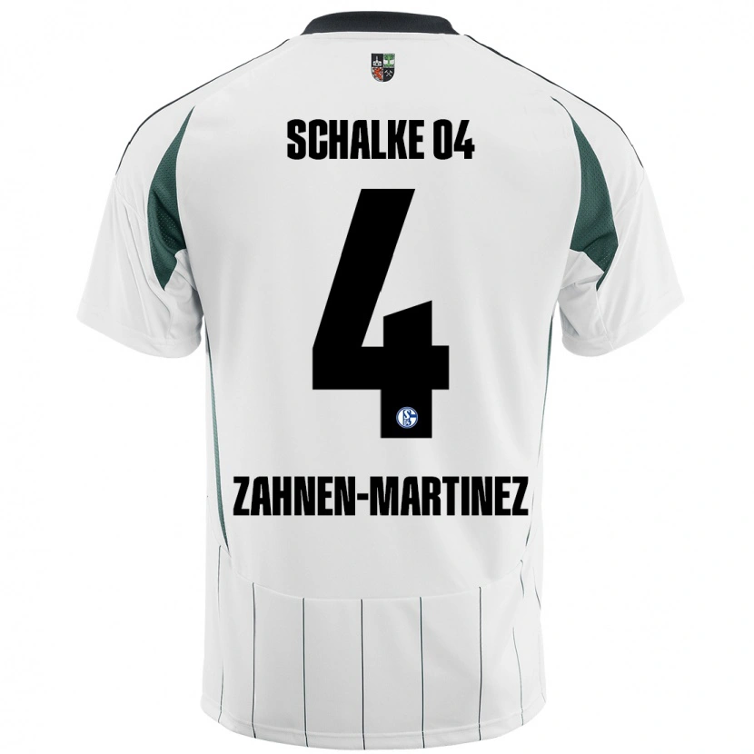 Danxen Niño Camiseta Pablo Zahnen-Martinez #4 Blanco Verde 2ª Equipación 2024/25 La Camisa