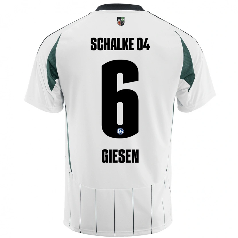 Danxen Niño Camiseta Tim Giesen #6 Blanco Verde 2ª Equipación 2024/25 La Camisa