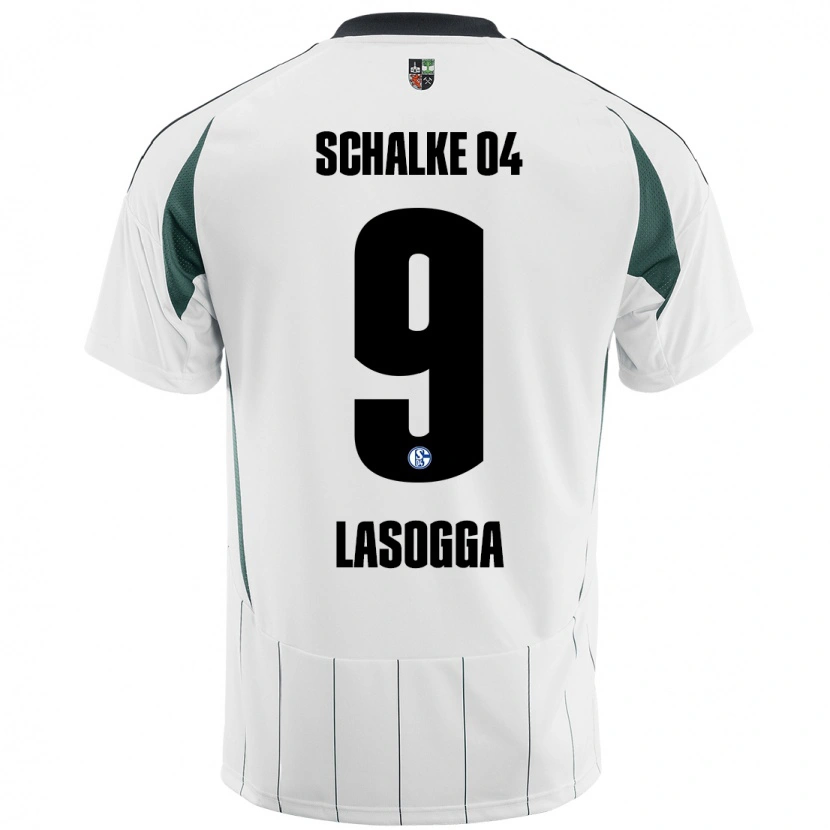 Danxen Niño Camiseta Pierre-Michel Lasogga #9 Blanco Verde 2ª Equipación 2024/25 La Camisa