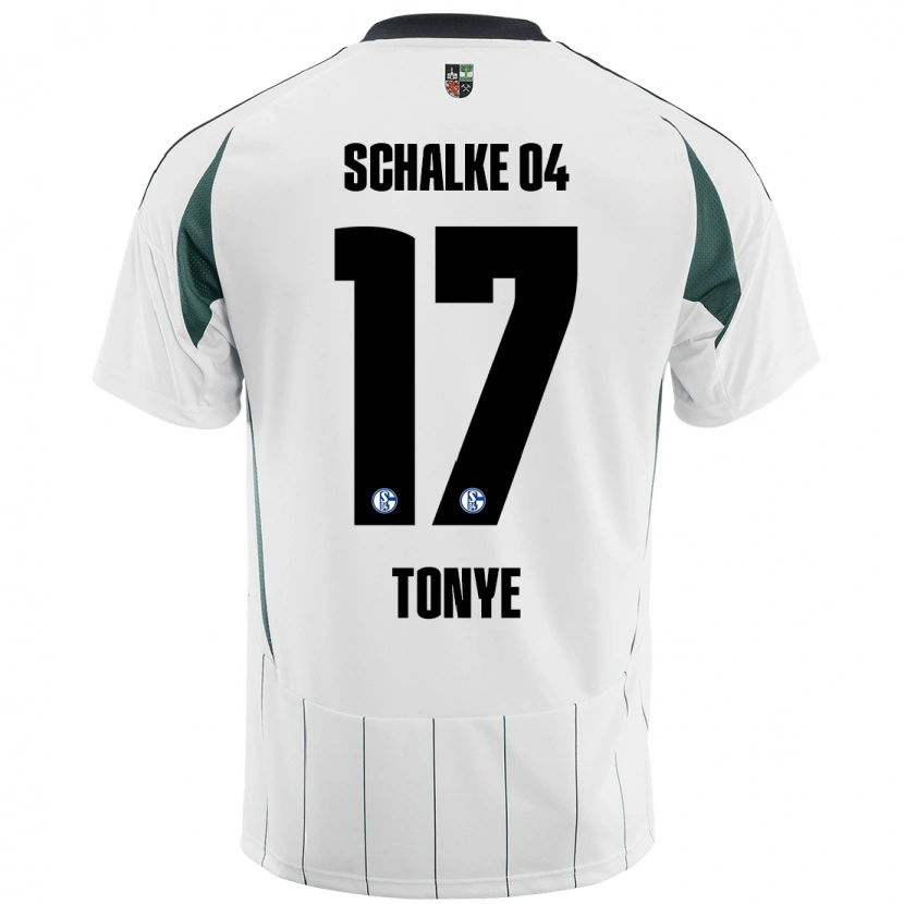 Danxen Niño Camiseta Yannick Tonye #17 Blanco Verde 2ª Equipación 2024/25 La Camisa