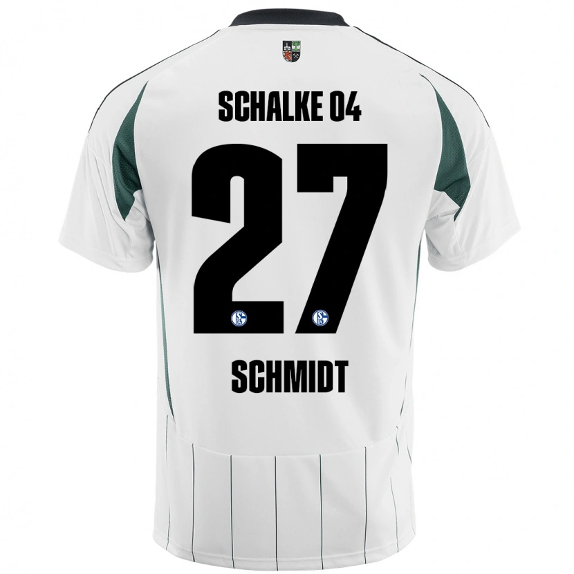 Danxen Niño Camiseta Tim Schmidt #27 Blanco Verde 2ª Equipación 2024/25 La Camisa