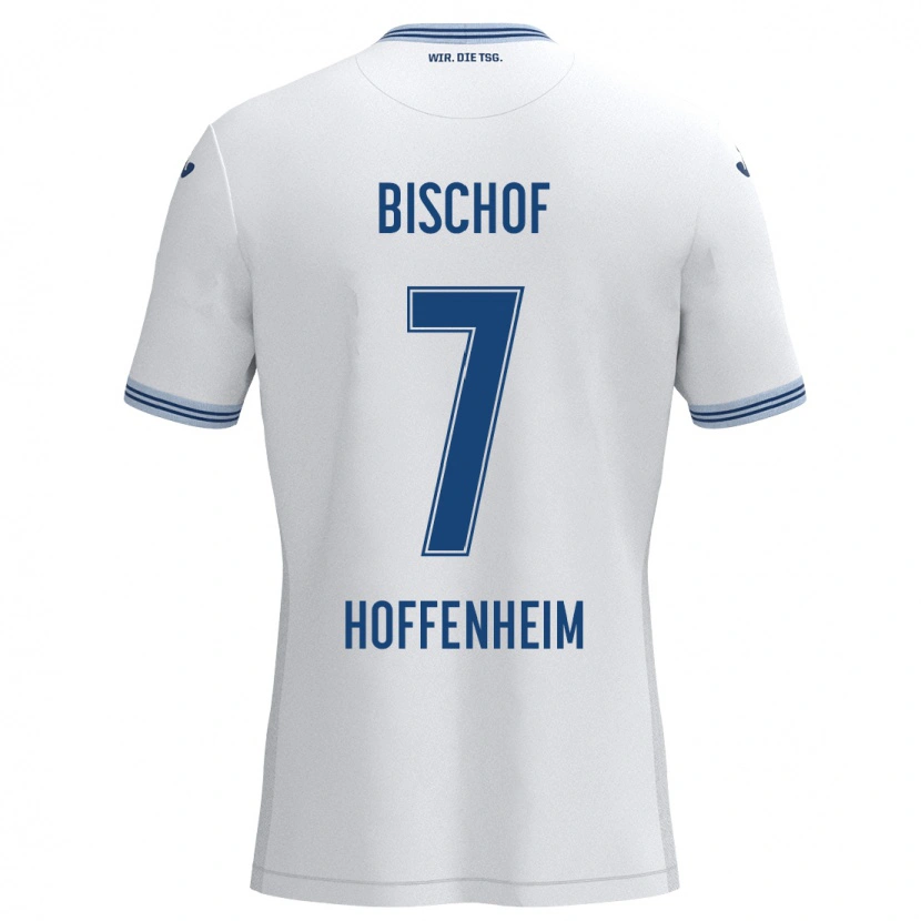 Danxen Niño Camiseta Tom Bischof #7 Blanco Azul 2ª Equipación 2024/25 La Camisa