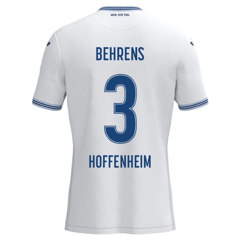 Danxen Niño Camiseta Hennes Behrens #3 Blanco Azul 2ª Equipación 2024/25 La Camisa