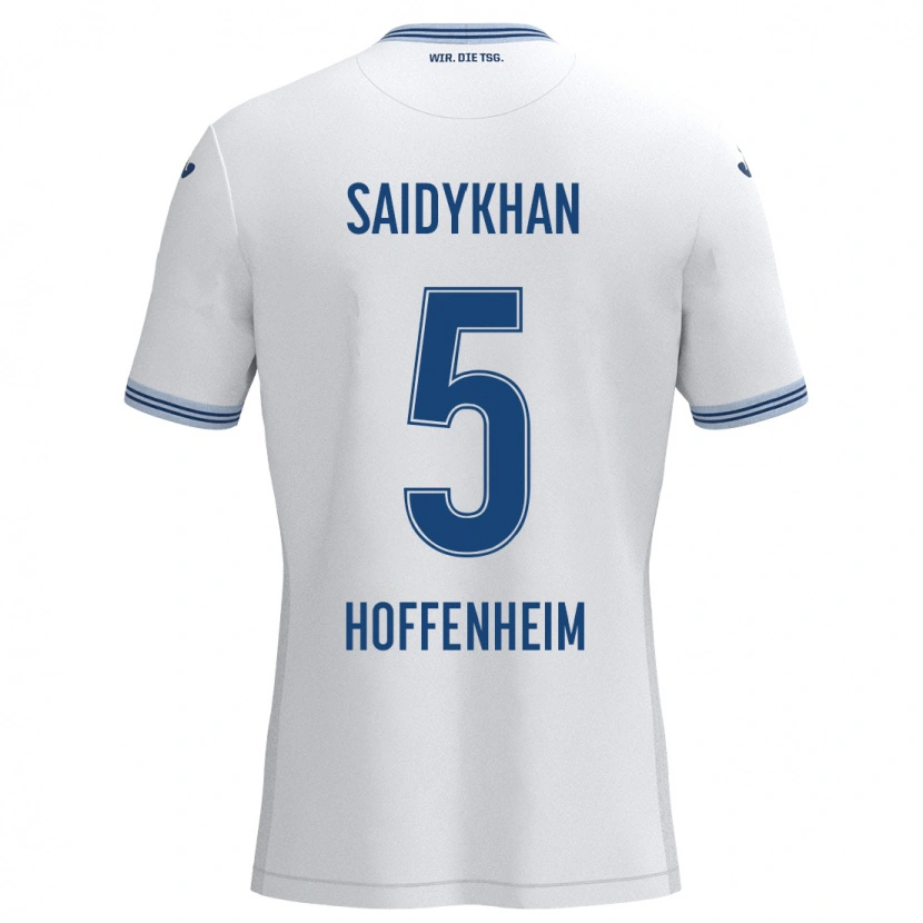 Danxen Niño Camiseta Ibrahim Saidykhan #5 Blanco Azul 2ª Equipación 2024/25 La Camisa