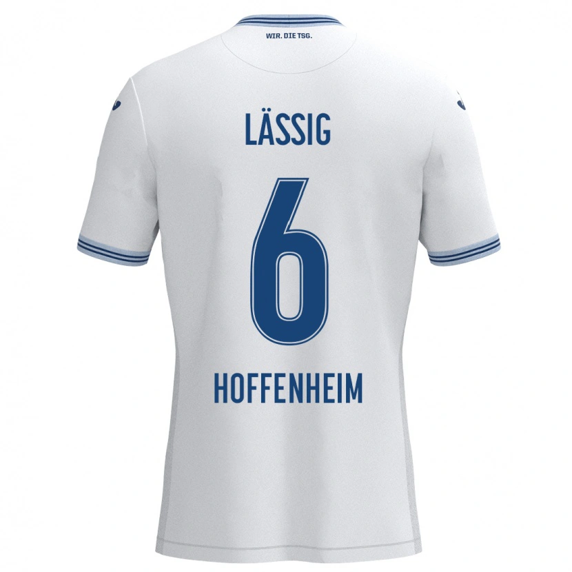 Danxen Niño Camiseta Valentin Lässig #6 Blanco Azul 2ª Equipación 2024/25 La Camisa