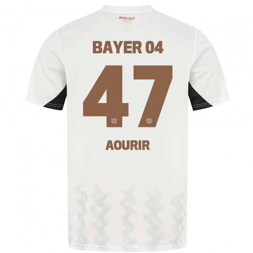 Danxen Niño Camiseta Ayman Aourir #47 Blanco Negro 2ª Equipación 2024/25 La Camisa