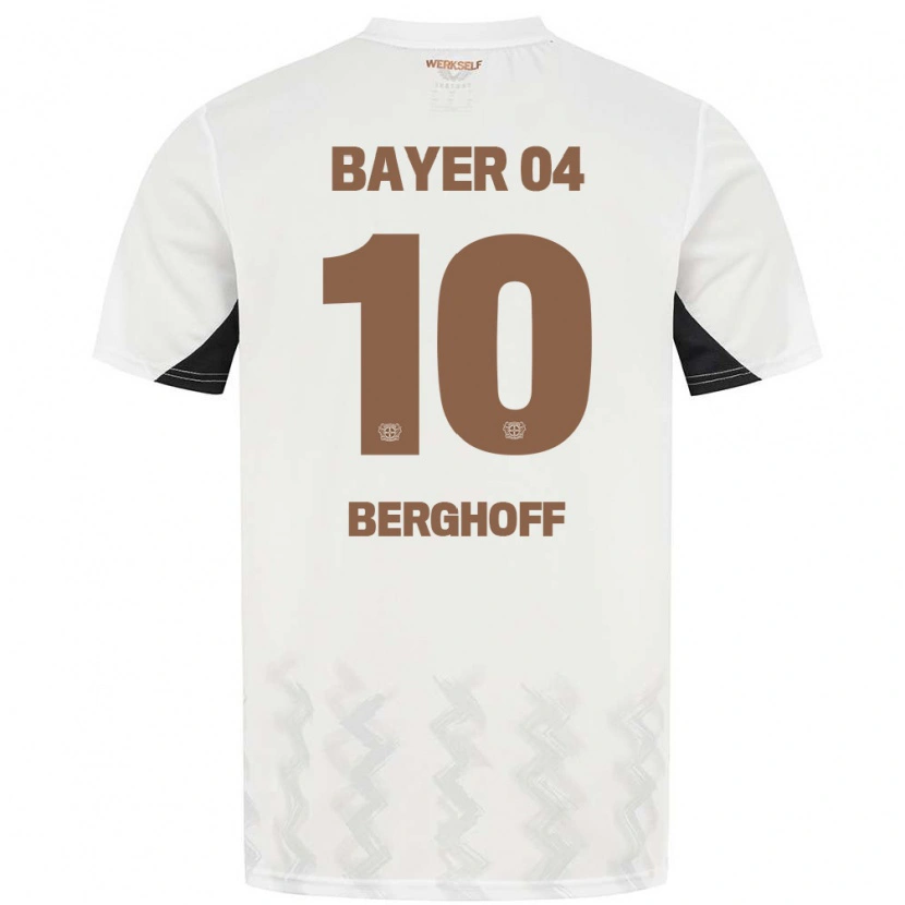 Danxen Niño Camiseta Jonah Berghoff #10 Blanco Negro 2ª Equipación 2024/25 La Camisa