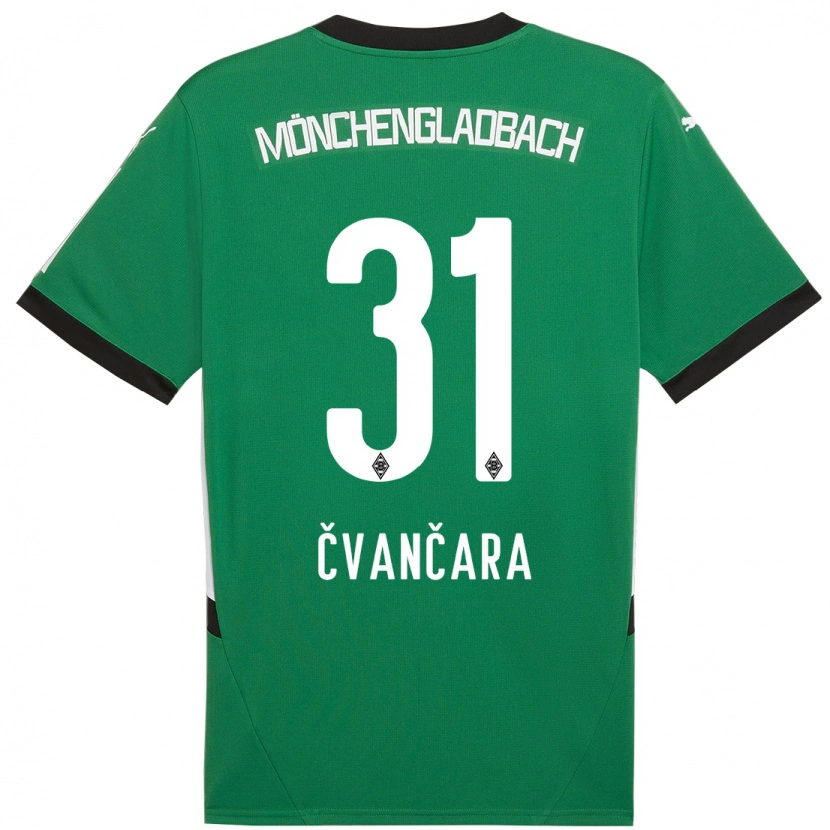 Danxen Niño Camiseta Tomas Cvancara #31 Verde Blanco 2ª Equipación 2024/25 La Camisa