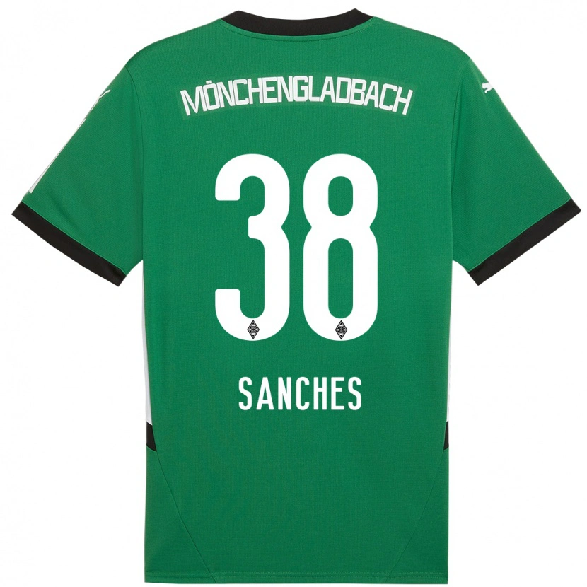 Danxen Niño Camiseta Yvandro Borges Sanches #38 Verde Blanco 2ª Equipación 2024/25 La Camisa