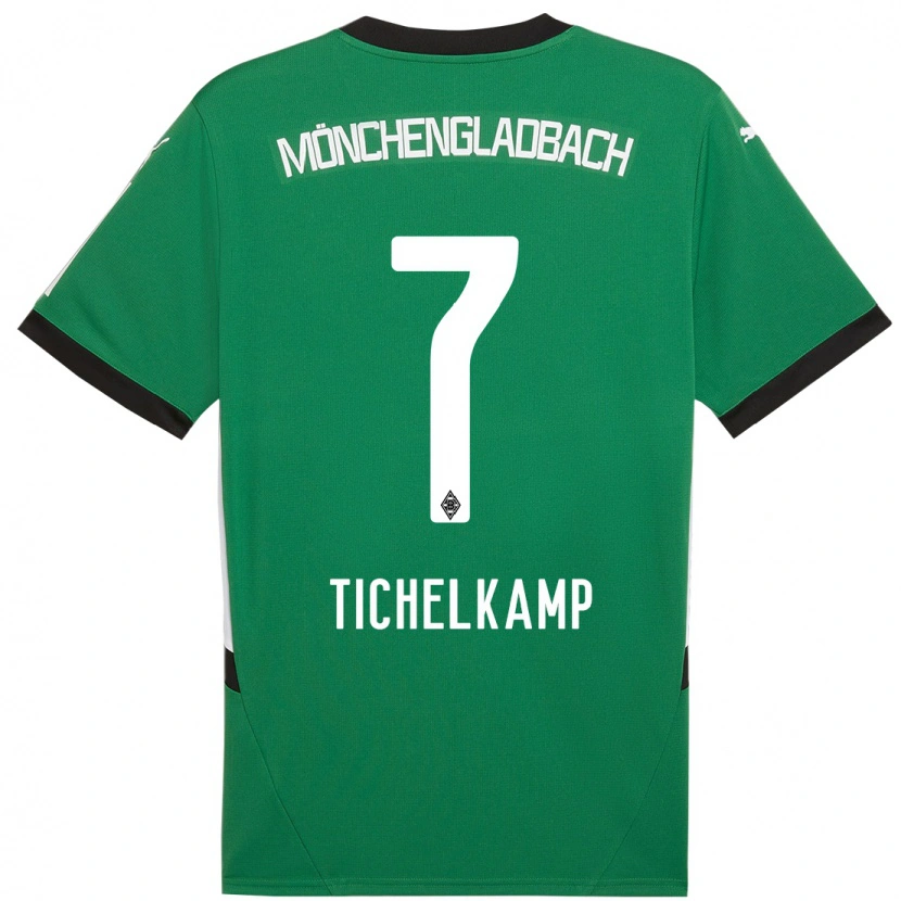 Danxen Niño Camiseta Emily Tichelkamp #7 Verde Blanco 2ª Equipación 2024/25 La Camisa