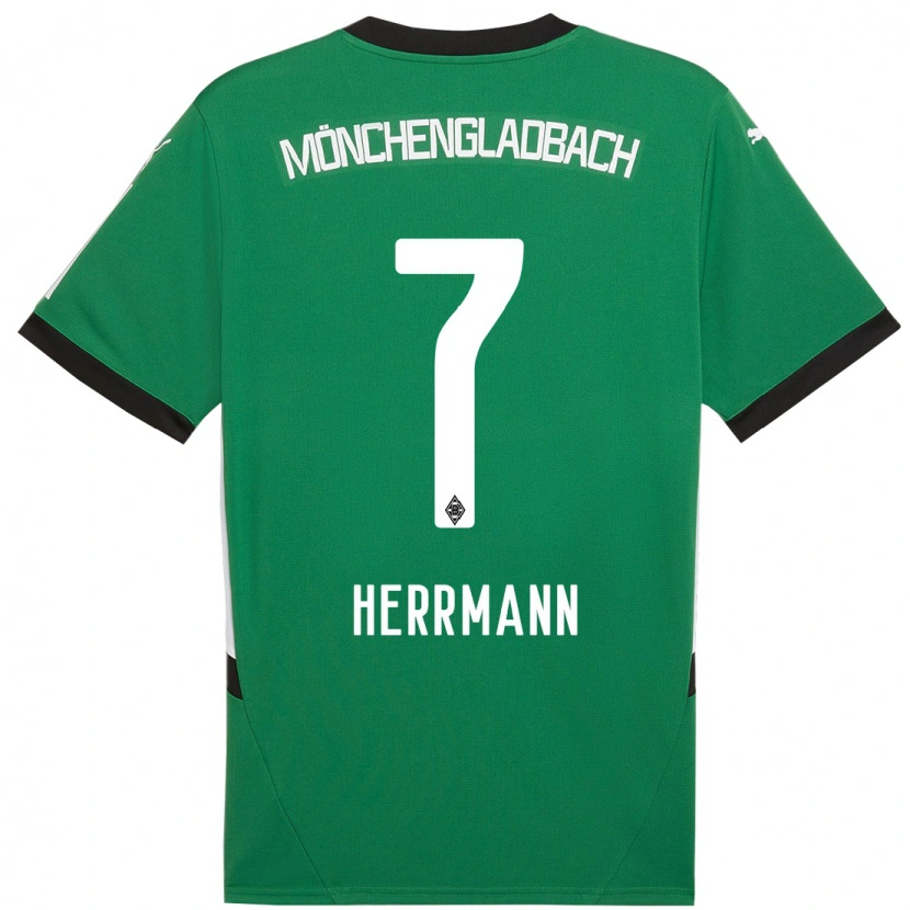 Danxen Niño Camiseta Patrick Herrmann #7 Verde Blanco 2ª Equipación 2024/25 La Camisa