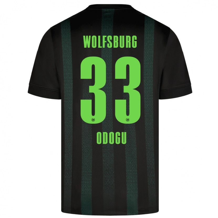 Danxen Niño Camiseta David Odogu #33 Verde Oscuro 2ª Equipación 2024/25 La Camisa