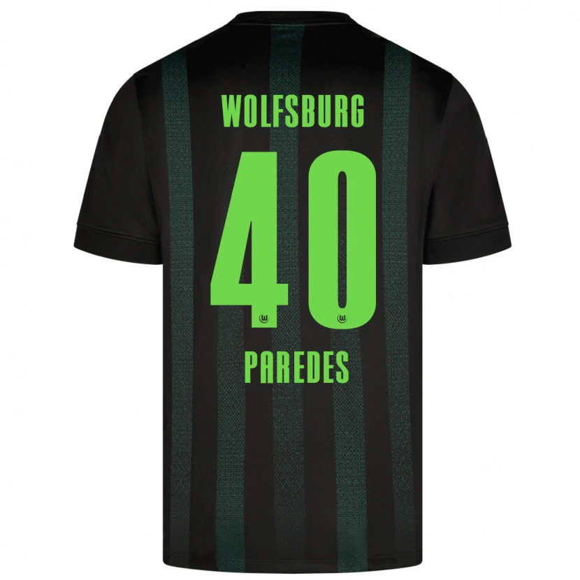 Danxen Niño Camiseta Kevin Paredes #40 Verde Oscuro 2ª Equipación 2024/25 La Camisa