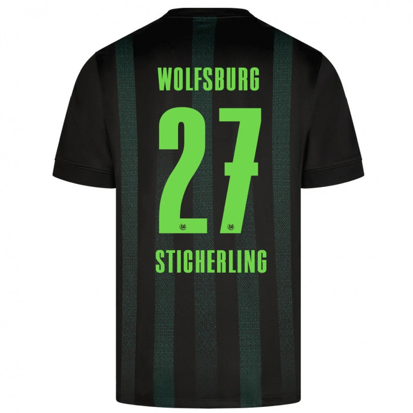 Danxen Niño Camiseta Carl-Anton Sticherling #27 Verde Oscuro 2ª Equipación 2024/25 La Camisa
