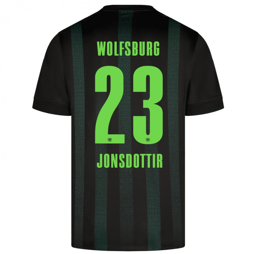 Danxen Niño Camiseta Sveindís Jane Jónsdóttir #23 Verde Oscuro 2ª Equipación 2024/25 La Camisa