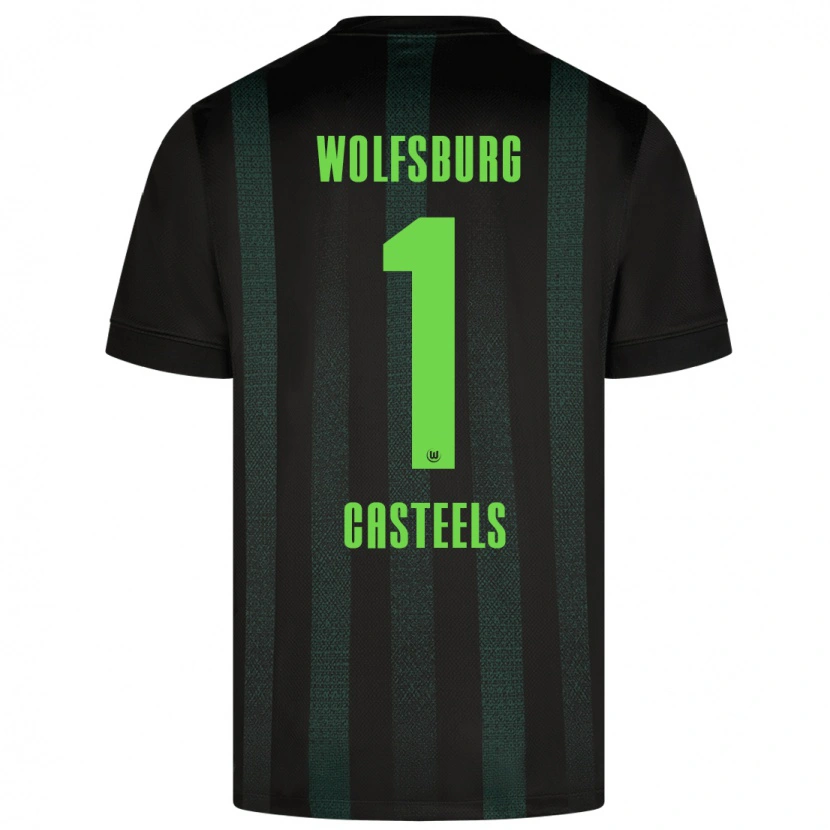 Danxen Niño Camiseta Koen Casteels #1 Verde Oscuro 2ª Equipación 2024/25 La Camisa