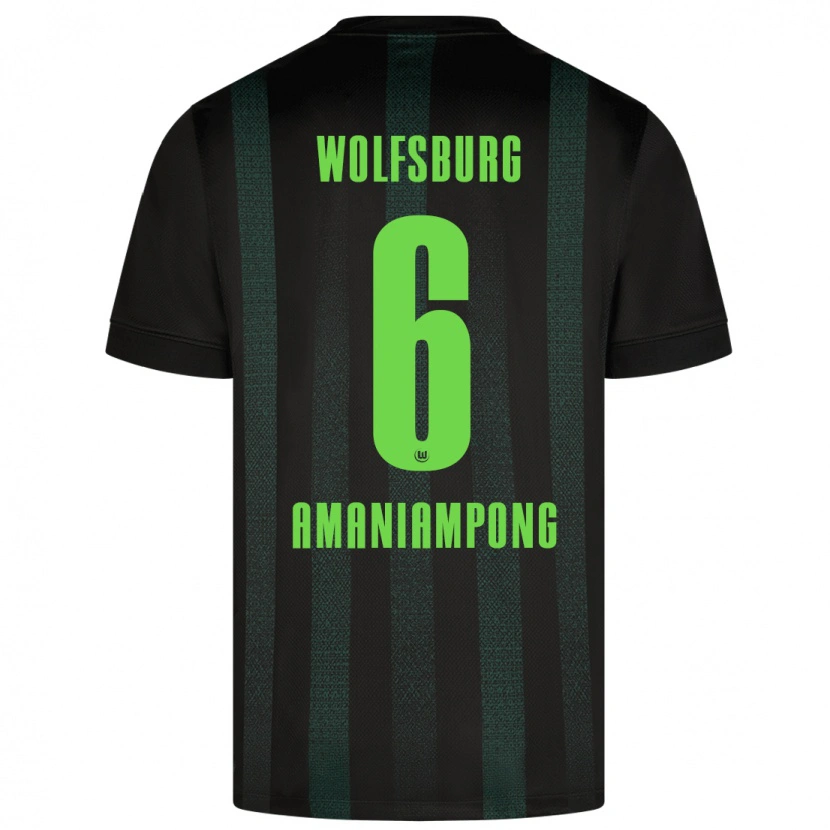 Danxen Niño Camiseta Marces Amaniampong #6 Verde Oscuro 2ª Equipación 2024/25 La Camisa
