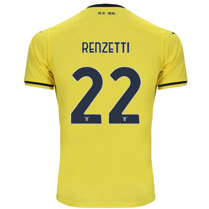 Danxen Niño Camiseta Davide Renzetti #22 Amarillo 2ª Equipación 2024/25 La Camisa