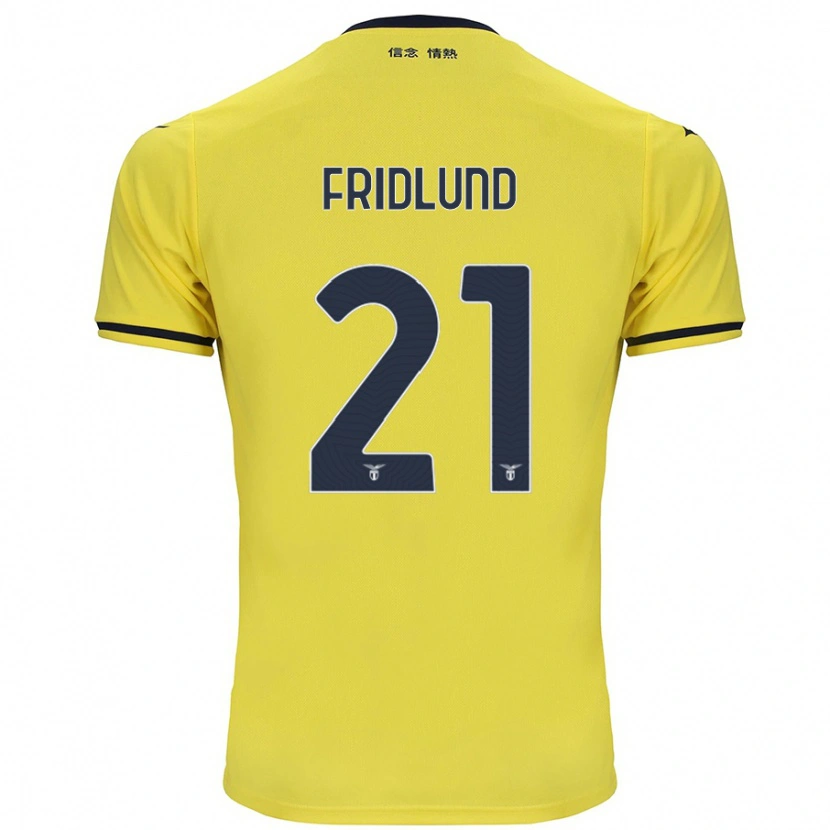Danxen Niño Camiseta Johanne Fridlund #21 Amarillo 2ª Equipación 2024/25 La Camisa