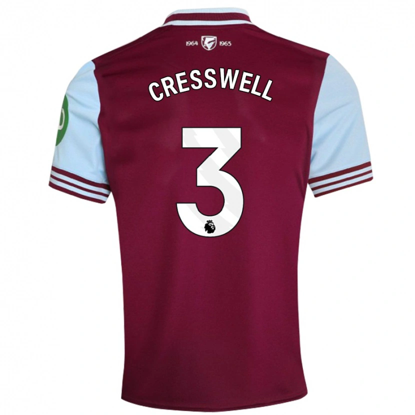Danxen Hombre Camiseta Aaron Cresswell #3 Rojo Oscuro 1ª Equipación 2024/25 La Camisa