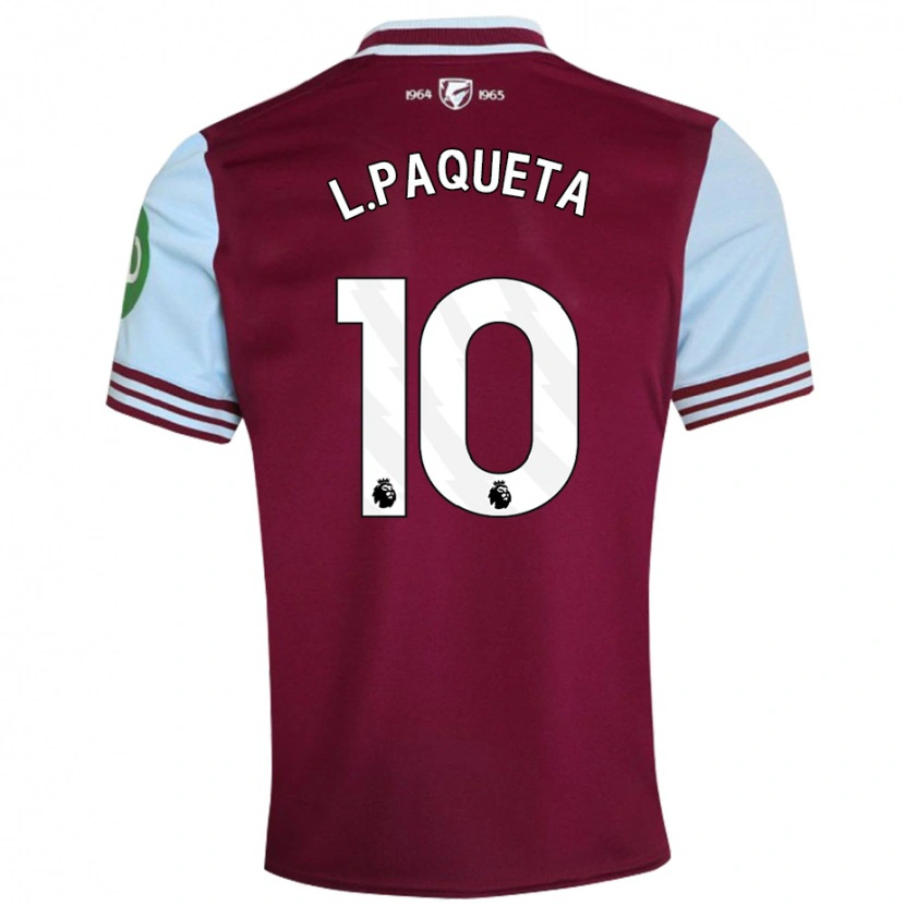 Danxen Hombre Camiseta Lucas Paquetá #10 Rojo Oscuro 1ª Equipación 2024/25 La Camisa