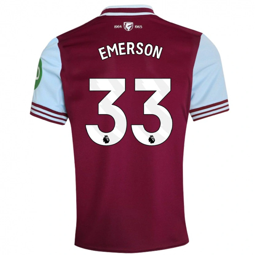 Danxen Hombre Camiseta Emerson #33 Rojo Oscuro 1ª Equipación 2024/25 La Camisa