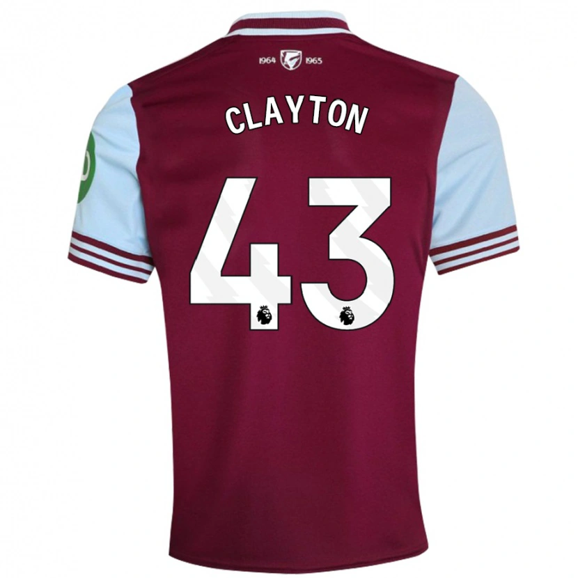 Danxen Hombre Camiseta Regan Clayton #43 Rojo Oscuro 1ª Equipación 2024/25 La Camisa