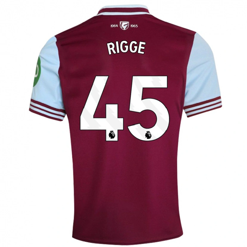Danxen Hombre Camiseta Daniel Rigge #45 Rojo Oscuro 1ª Equipación 2024/25 La Camisa