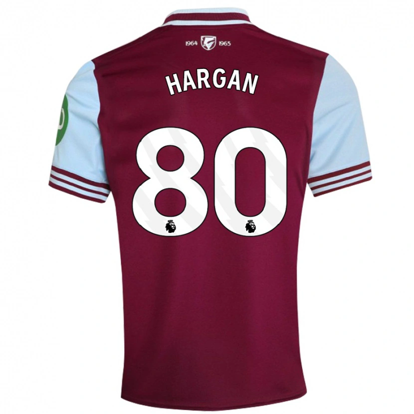 Danxen Hombre Camiseta Riley Hargan #80 Rojo Oscuro 1ª Equipación 2024/25 La Camisa