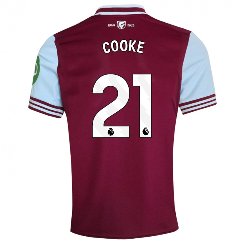 Danxen Hombre Camiseta Shannon Cooke #21 Rojo Oscuro 1ª Equipación 2024/25 La Camisa