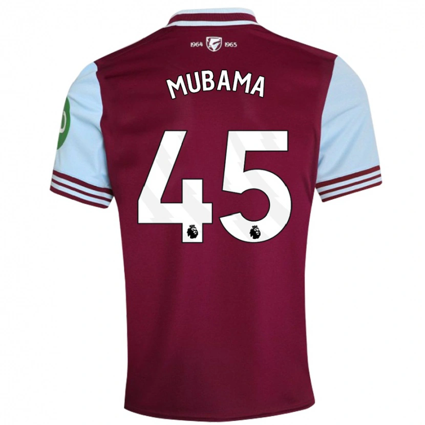 Danxen Hombre Camiseta Divin Mubama #45 Rojo Oscuro 1ª Equipación 2024/25 La Camisa