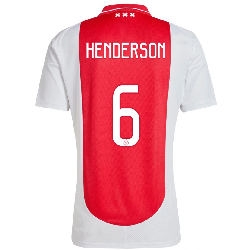 Danxen Hombre Camiseta Jordan Henderson #6 Rojo Blanco 1ª Equipación 2024/25 La Camisa