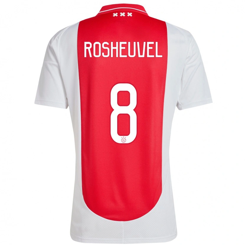 Danxen Hombre Camiseta Darren Rosheuvel #8 Rojo Blanco 1ª Equipación 2024/25 La Camisa