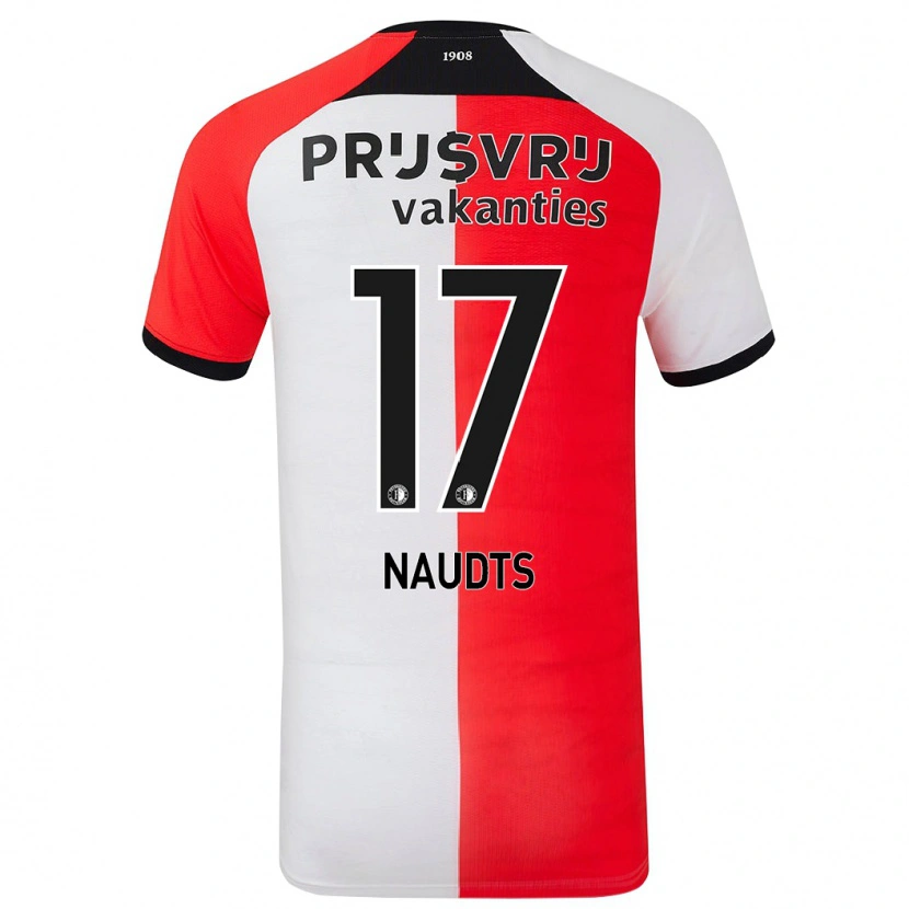 Danxen Hombre Camiseta Jamir Naudts #17 Rojo Blanco 1ª Equipación 2024/25 La Camisa